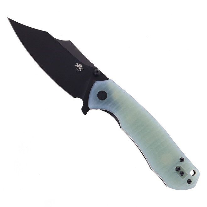 Klaken Knives Specter Folding Knife Jade G10 Handle D2 Plain Black Blade K01-Specter-Jade