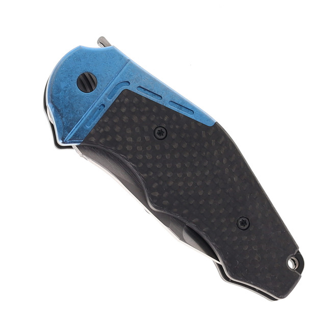 Yan Knives GTC Cabot Folding Knife Carbon Fiber w/ Blue Crystal