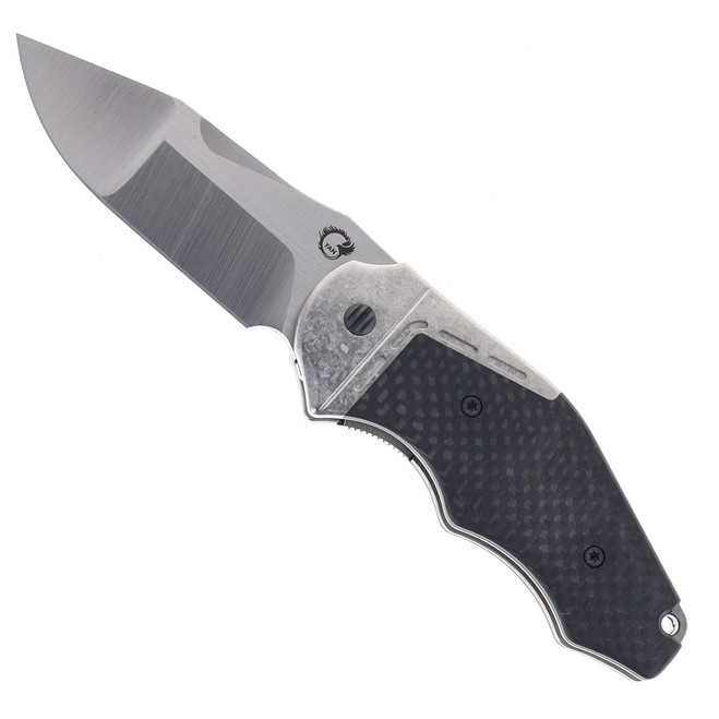 Yan Knives GTC Cabot Folding Knife Carbon Fiber w/ Crystal Titanium Bolster DLC Hardware S90V Blade