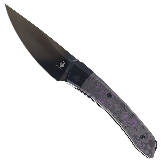 (Faint Scratch) WMK Exclusive Kizer Momo Pocket Knife Polished DLC S45VN Blade Purple Haze Fat Carbon & Titanium Handle Ki4663E1