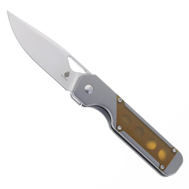 (From collection) WMK Exclusive Kizer Militaw Pocket Knife Jonathan Style Titanium & Ultem Handle 154CM  Steel V3634E3