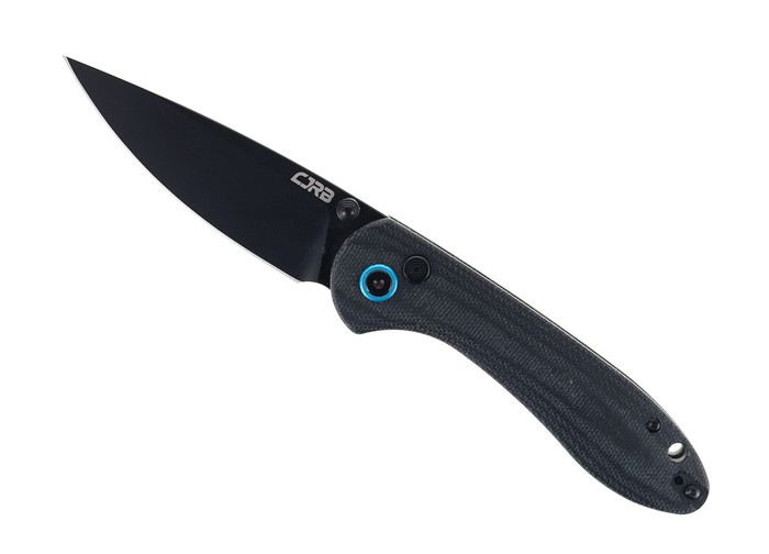 (From collection) WMK Exclusive BUTTON Lock CJRB FELDSPAR Folding Knife Black Micarta Handle AR-RPM9 DLC Coated plain Edge J1912M-BBK