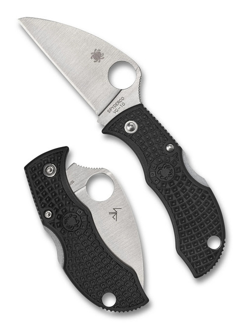 (Collectors Club #23) Spyderco Manbug Folding Knife Black FRN Handle VG-10 Plain Edge MBKWSBK