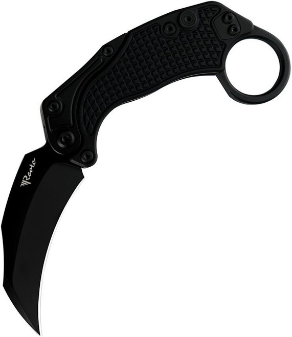 (First Production Serial #1) Reate Exo-K Folding Knife Black PVD Aluminum Handle N690 Plain Black PVD Blade