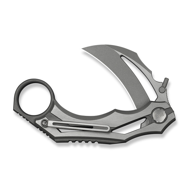 WE Cryonix Folding Knife Gray/Satin Titanium Handle M390 Plain
