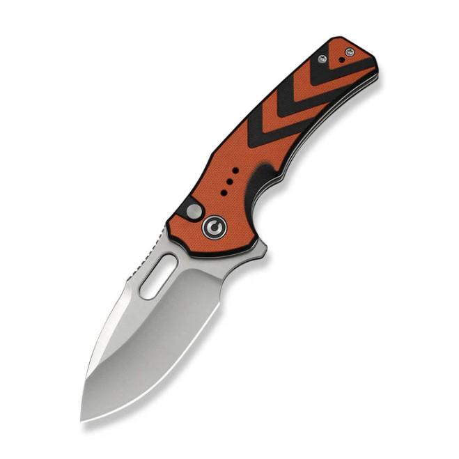 (Pre-Order ships 1/28) Civivi Vexron Folding Knife Milled Orange/Black G10 Handle 14C28N Plain Edge Satin Finish C24066-3