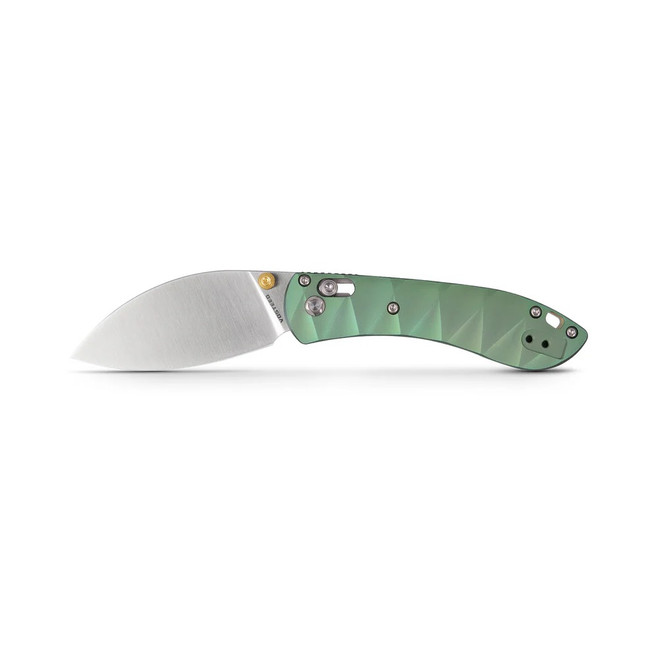 Vosteed Mini Nightshade Folding Knife Green Titanium Handle S35VN Shilin Cutter Plain Edge Satin Finish A0221