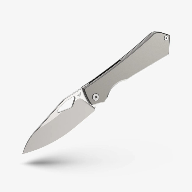 Flytanium Theory Liner Lock Folding Knife Titanium Handle Satin 20 CV Blade FLY-1481S