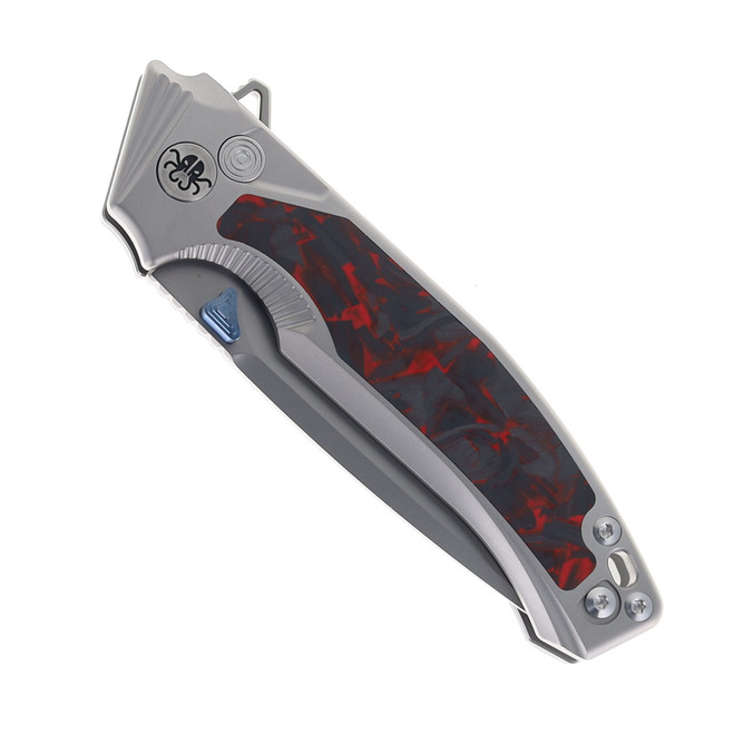 Klaken Folding Knife Red/Black Titanium/Carbon Fiber Handle M390