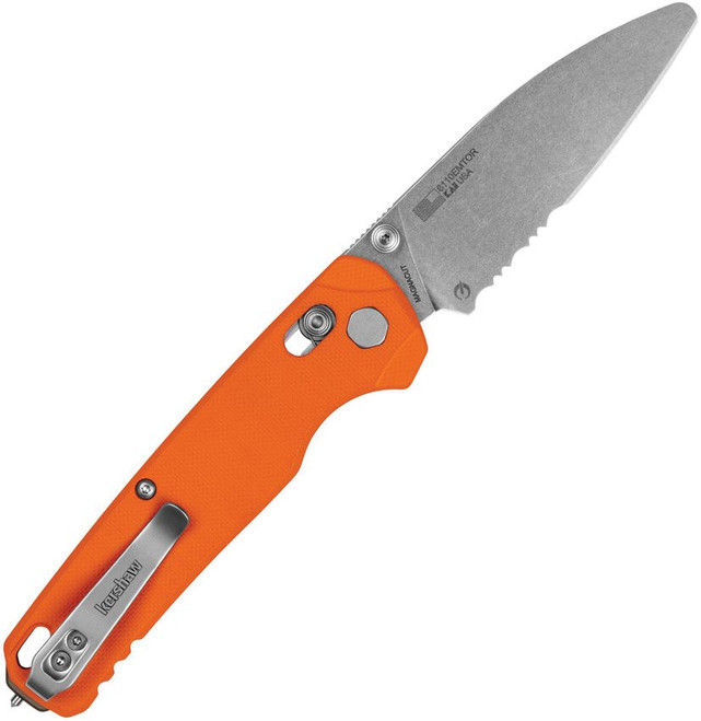 Kershaw Bel Air EMT Folding Knife DuraLock Orange G10 Handle