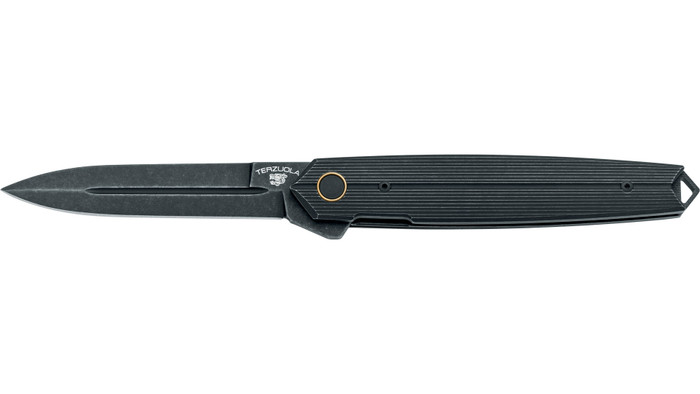 Fox Knives Pacifico Folding Knife Black G10 Handle Magnacut Plain Edge Black Stonewash Finish FX-ATC-OG02 TIPVDSW