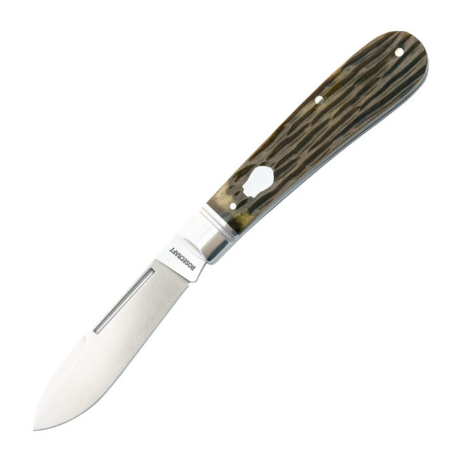 RoseCraft Nolichucky Jack Folding Knife Vintage Moss Brown Bone