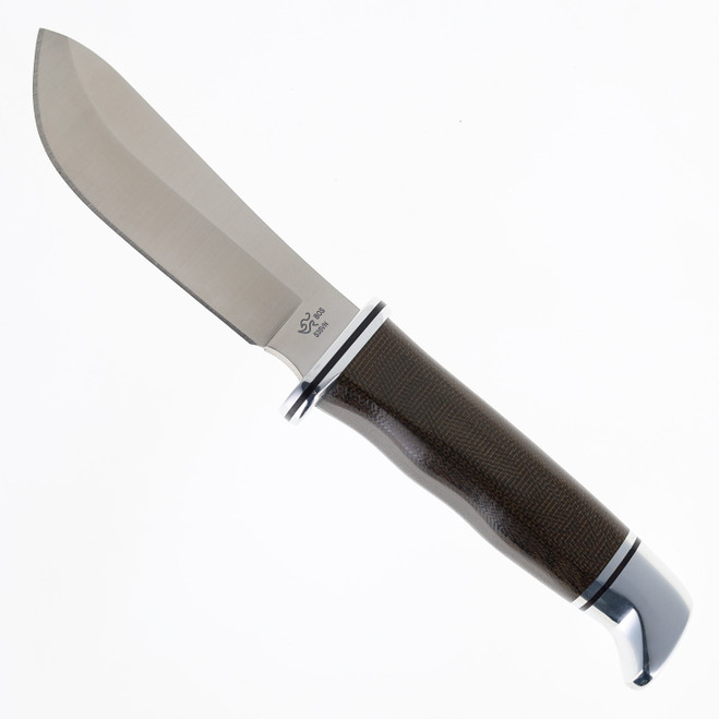 Buck Skinner Pro Fixed Blade Knife Brown Canvas Micarta Handle S35VN Skinner Plain Edge Satin Fnish 103GRS1