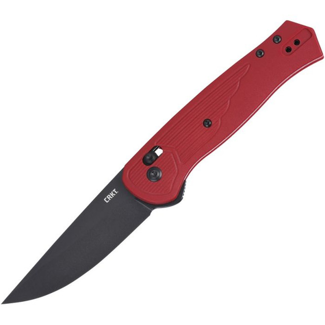 CRKT Sero Folding Knife Red GRN Handle S35VN Plain Black Blade 7170R