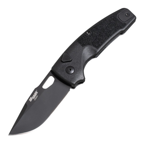 Hogue Knives Sig Automatic Knife Black GFN Handle Magnacut Clip Point Plain Black Blade 16330