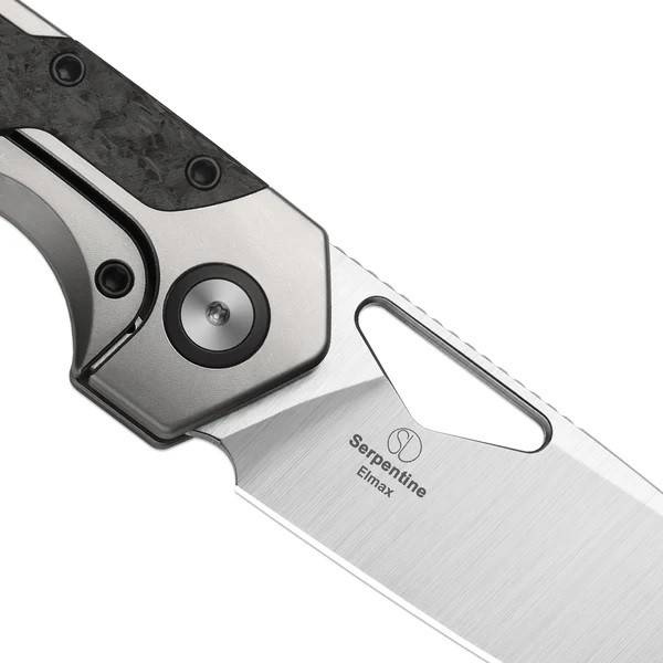 Kizer Serpentine Folding Knife Silver/Black Titanium/Carbon Fiber