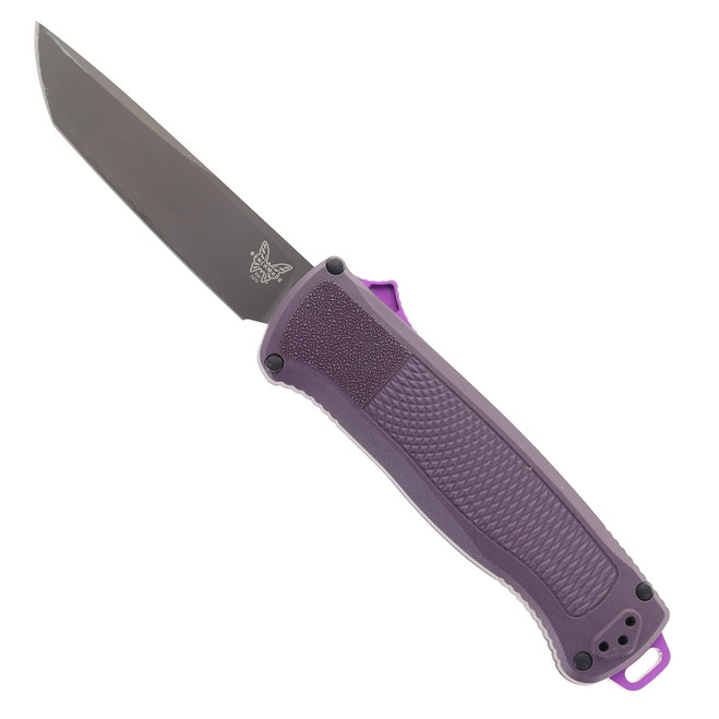 (Used) Benchmade Shootout OTF Auto Knife Purple Handle CPM-CruWear Tanto Gray PVD Blade 5370GY-06