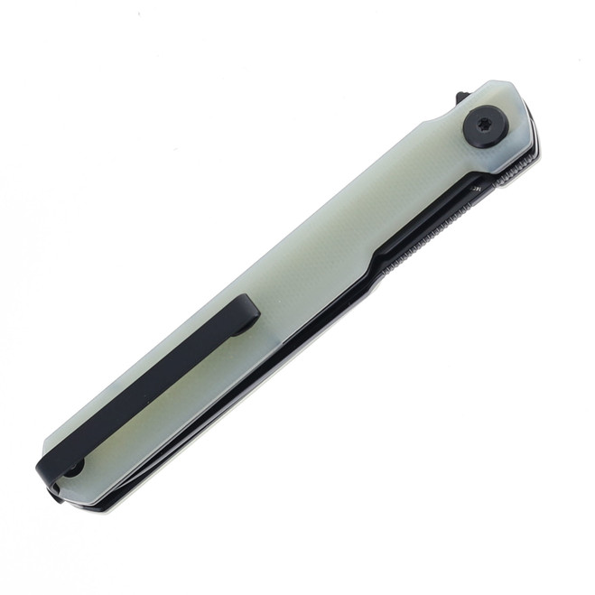 Bestech DUOZ Folding Knife Jade G10 Handle 14C28N Plain Edge Black