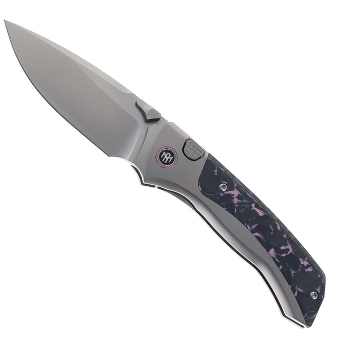 Remette RT-Steed Folding Knife Purple Carbon Fiber & Titanium Handle M390 Blade RTWS-TP