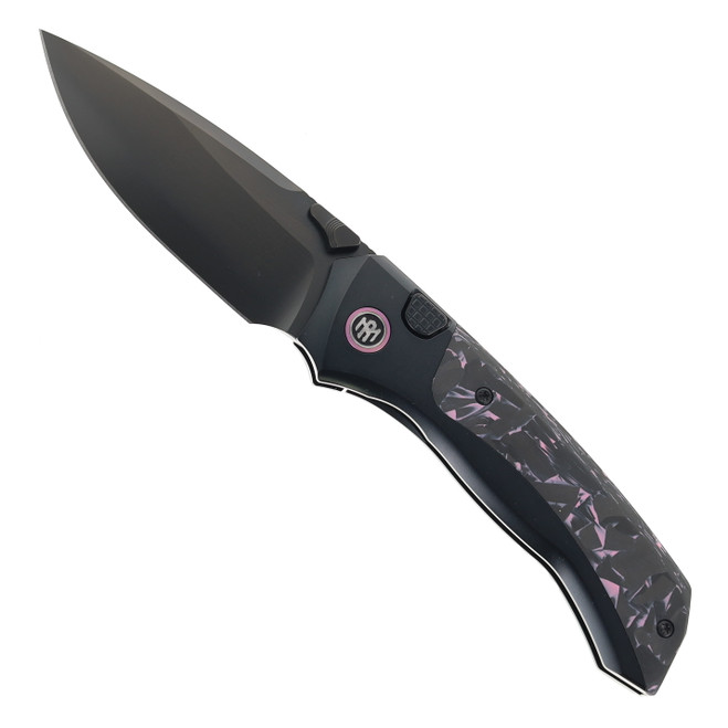 Remette RT-Steed Folding Knife Purple Carbon Fiber & Black Titanium Handle DLC M390 Blade RTWS-BY
