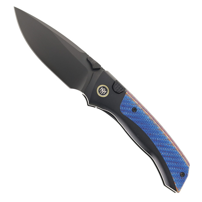 Remette RT-Steed Folding Knife Blue Twill Carbon Fiber & Black Titanium Handle DLC M390 Blade RTWS-BC