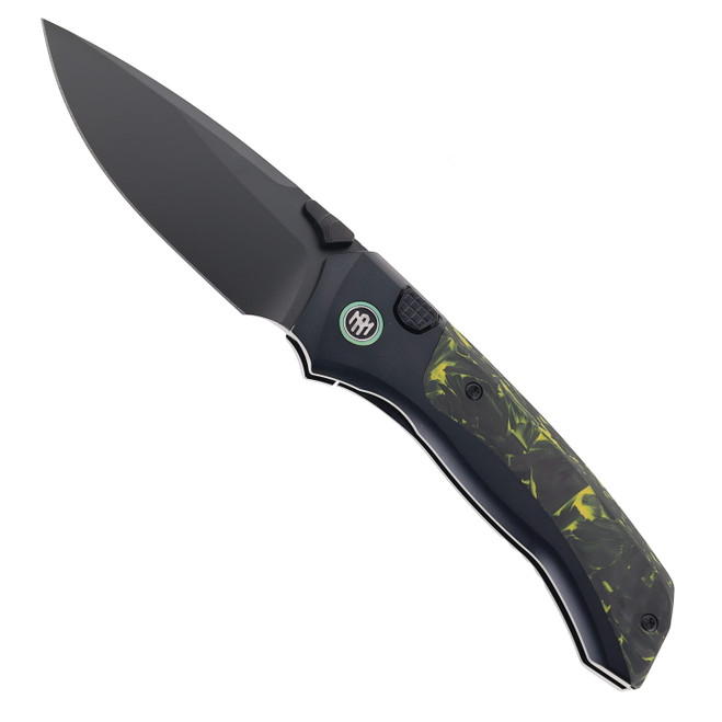 Remette RT-Steed Folding Knife Yellow Carbon Fiber & Black Titanium Handle DLC M390 Blade RTWS-BH