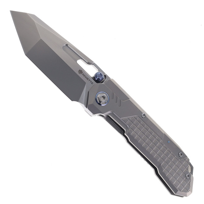 Remette RT-Cool Leopard Folding Knife Gray Titanium Handle M390 Blade RTKS-T