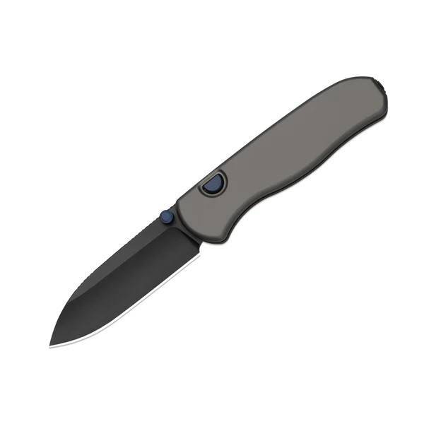 Kizer Drop Bear Zero Folding Knife Dark Gray Aluminum Handle Elmax Drop Point Plain Edge Matte DLC Ultra Finish Ki3619BDA1