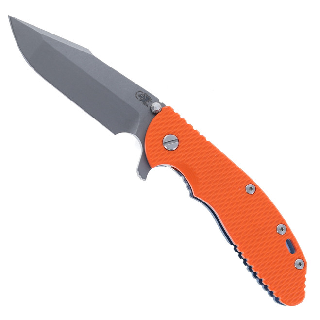 Hinderer Knives XM-24 Harpoon Spanto Blade Folding Knife Orange G10 Battle Blue Titanium Handle S45VN Blade