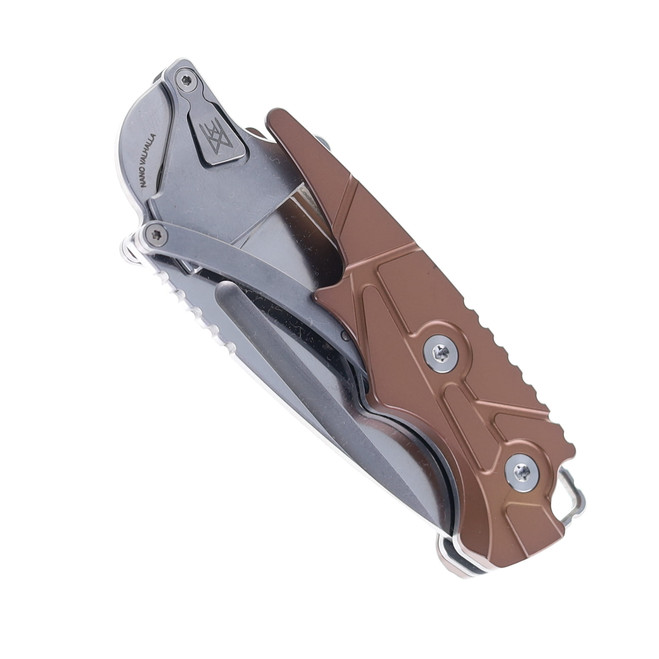 Midgards Nano Valhalla Folding Knife Titanium Bronze Handle Hybrid