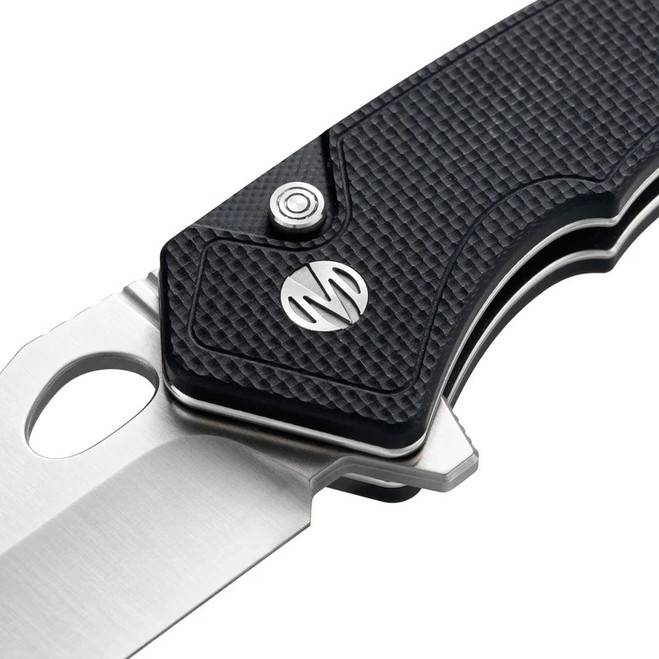 Molsect Croc Folding Knife Black G10 Handle 14C28N Clip Point