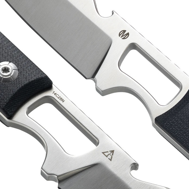グレー1枚 Molsect NOIZ Fixed Blade Knife Black G10 Handle 14C28N Sheepsfoot