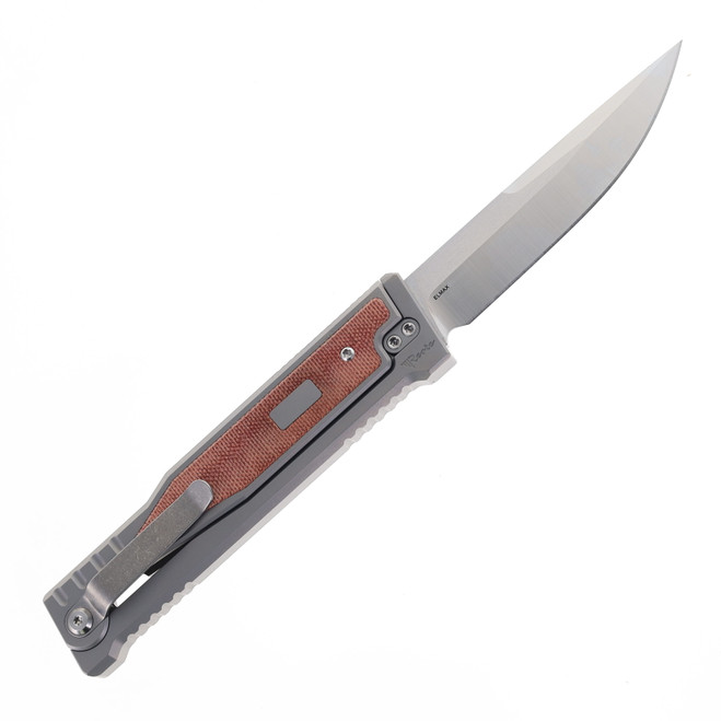 Reate OG EXO Knife Titanium w/ Orange Micarta Drop Point Elmax