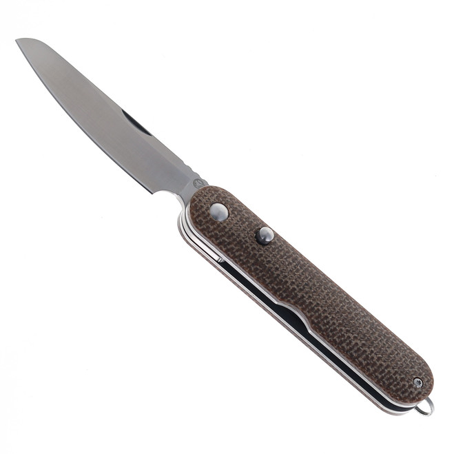 Rapax Mimi Folding Knife Brown Micarta Handle VG-10 Plain Edge Satin Finish MK001-2BR