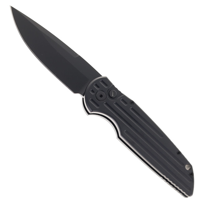 Pro-Tech TR-3 SWAT Operator Automatic Knife Black Grooved Aluminum Handle Black S35VN Blade