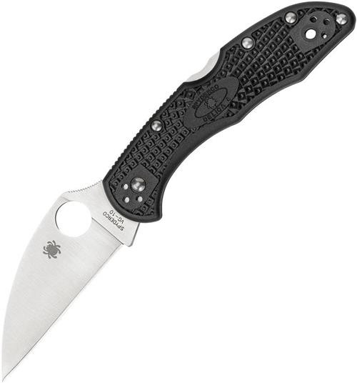Spyderco Delica 4 Lightweight Wharncliffe Knife Plain Edge Blk
