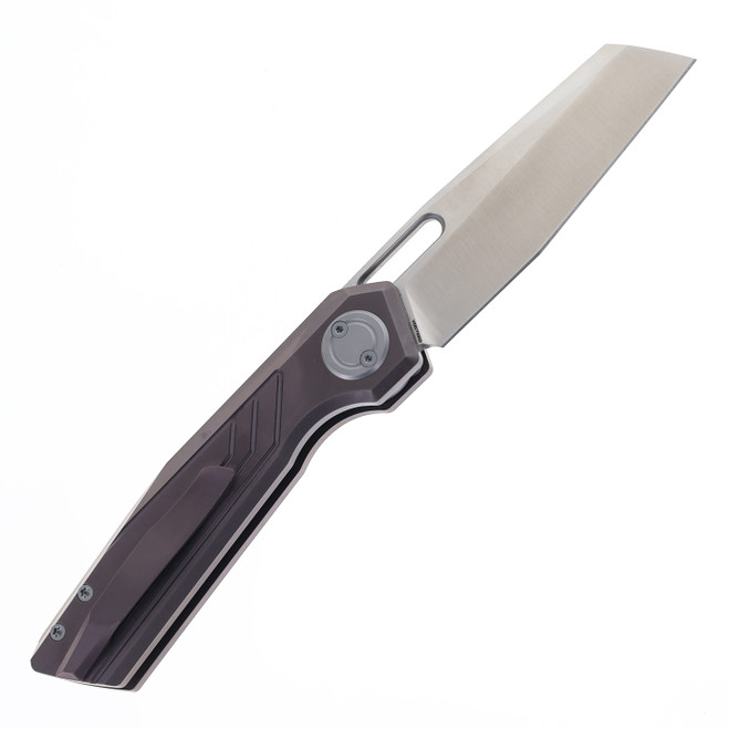Vosteed Xeno Folding Knife Dark Purple Titanium Handle Vanax Satin