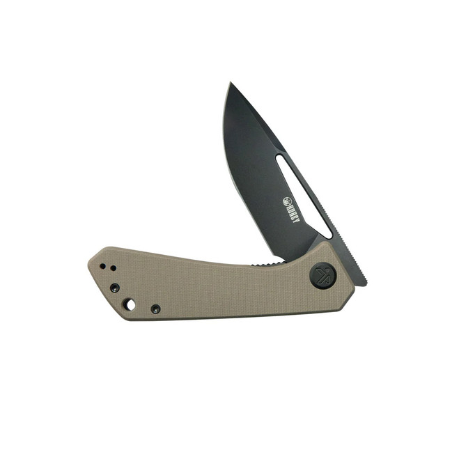 Kubey Thalia Folding Knife Tan G10 Handle 14C28N Drop Point Plain