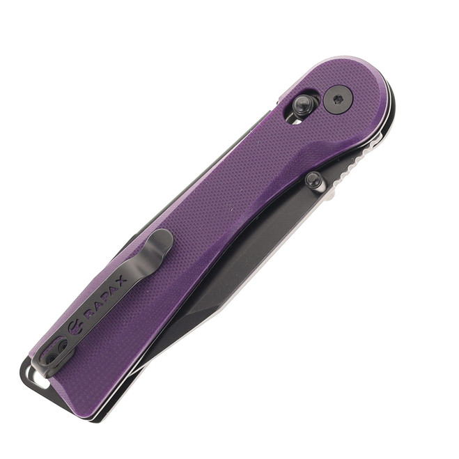 Rapax Trek Folding Knife Purple G10 Handle VG-10 Drop Point Plain
