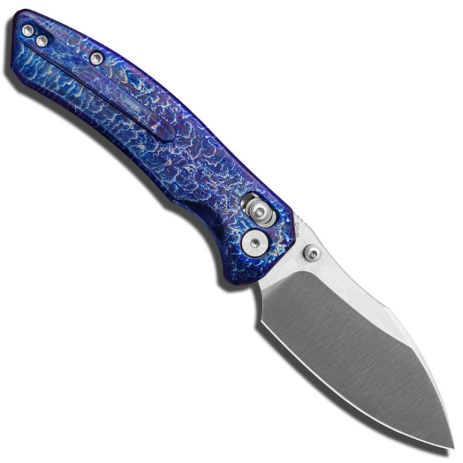 Miguron knives Norsa Folding Knife Lightning Strike Blue Titanium