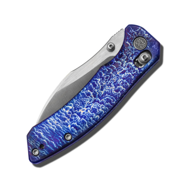 Miguron knives Norsa Folding Knife Lightning Strike Blue Titanium