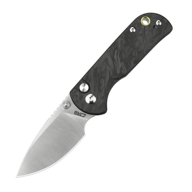 (Stripped Screw) Open Box/Returned CJRB Mica Folding Knife Black Forged Carbon Handle AR-RPM9 Drop Point Plain Edge Sand Polish Finsh J1934-FCBK