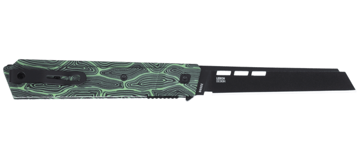 CRKT Zephyr Folding Knife Marbled Green/Black G10 Handle 14C28N Plain Edge Black Titanium Nitride Finish 3850G