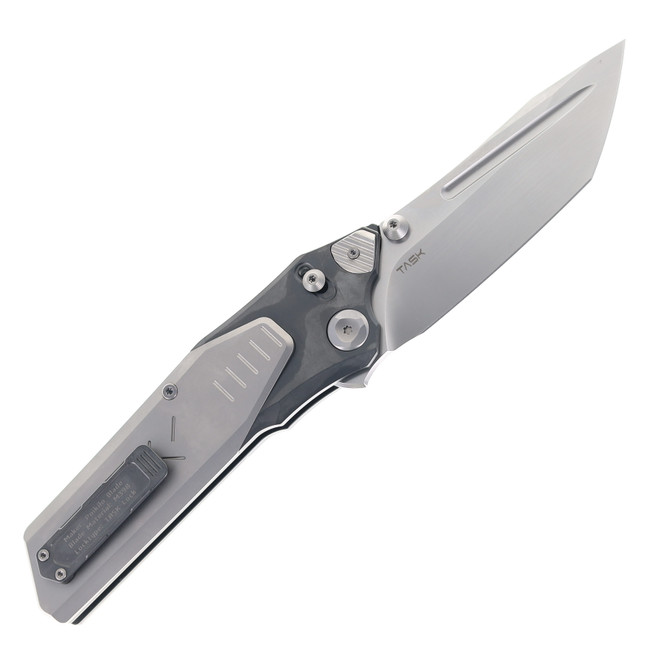 Poikilo Folding Knife Pearlescent Gray/Black Stonewash Titanium