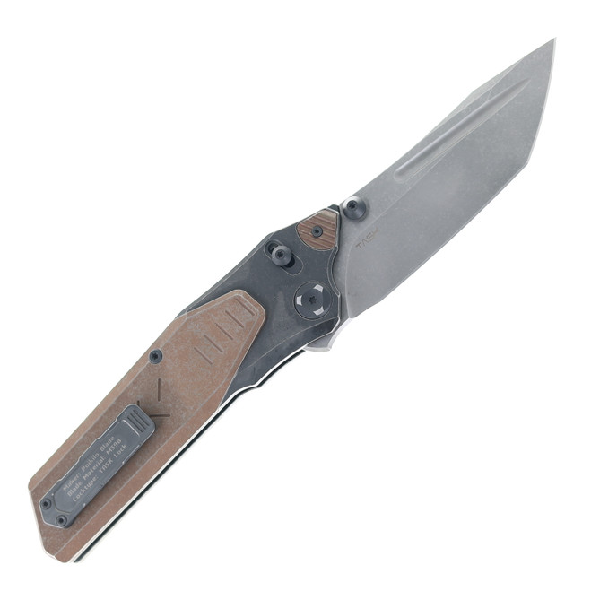 フォンフォン Poikilo Folding Knife Pearlescent Brown/Black Stonewash Titanium