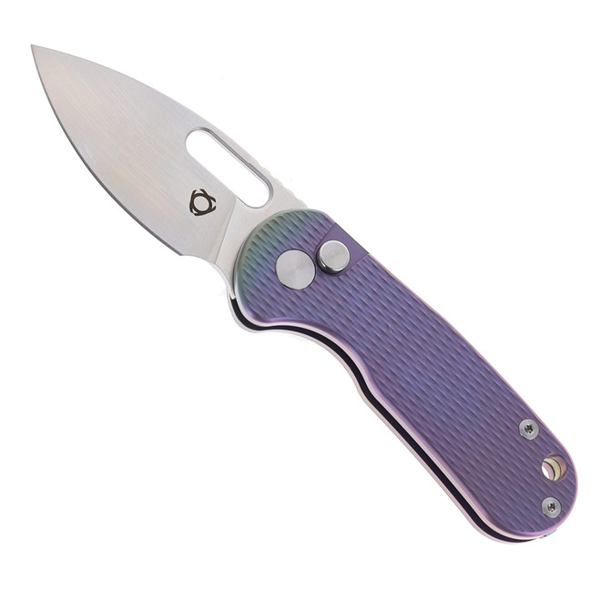 SixLeaf Folding Knife Multi-Color Purple Titanium Handle 14C28N Plain Edge SL-92-Multi-Color-Purple