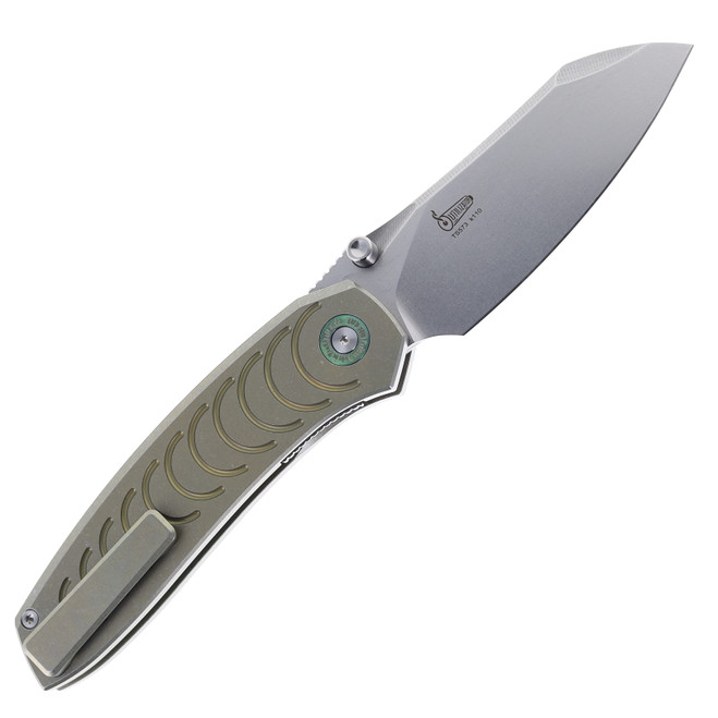 TwoSun Folding Knife Bronze Titanium Handle Modified Tanto K110