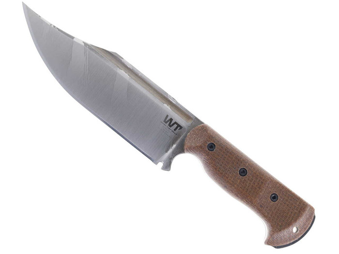 Work Tuff Gear Ranger Fixed Blade knife Brown Burlap Canvas Micarta Handle Light Tiger Stripes K329 Blade ODG Kydex Sheath