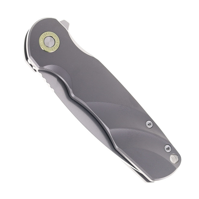 TwoSun Folding Knife Black Titanium Handle Stonewashed 14c28n