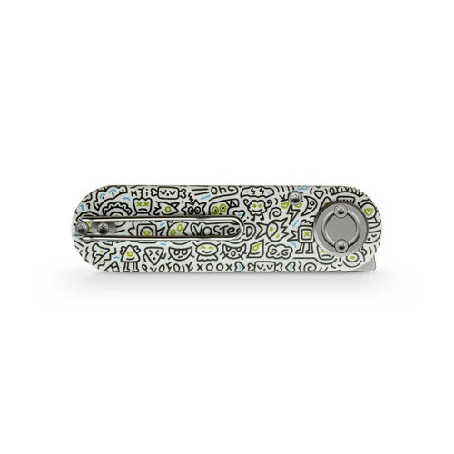 Vosteed Corgi Folding Knife White Doodle Monster G10 Handle 14C28N